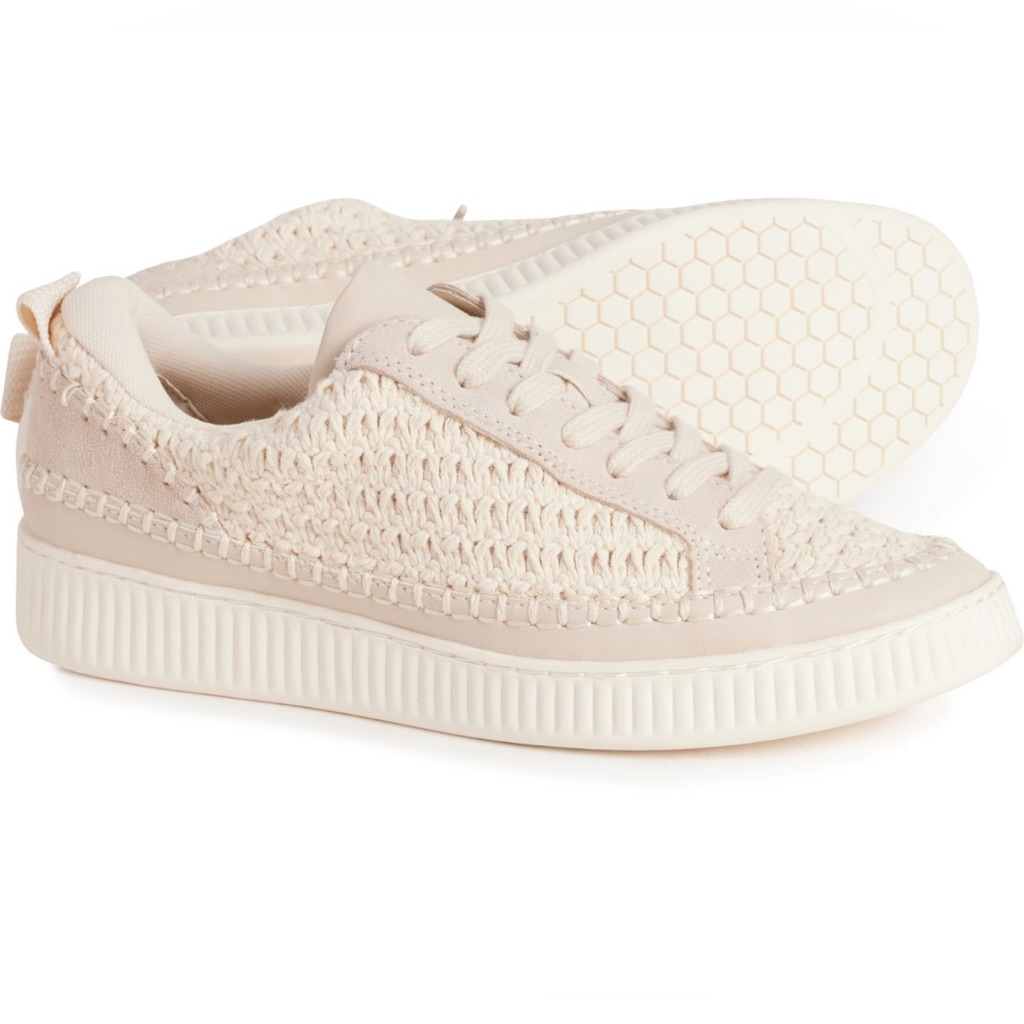 Dolce Vita Cream Knit Low-Top Sneakers